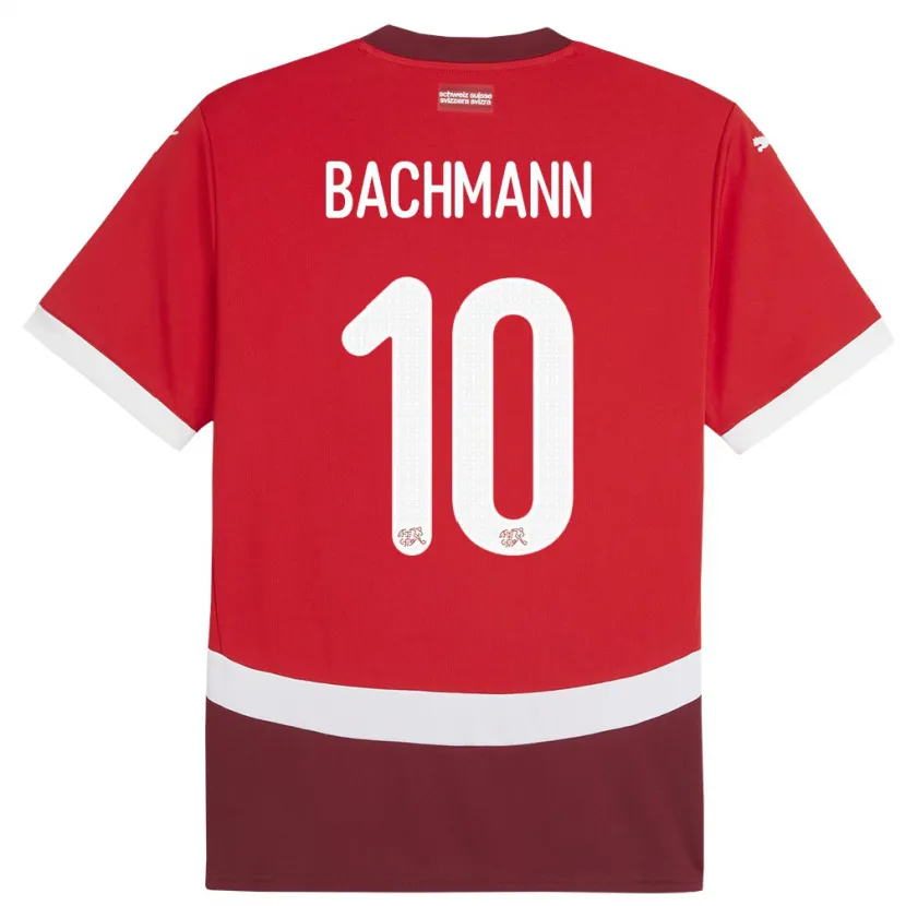 Danxen Damen Schweiz Ramona Bachmann #10 Rot Heimtrikot Trikot 24-26 T-Shirt