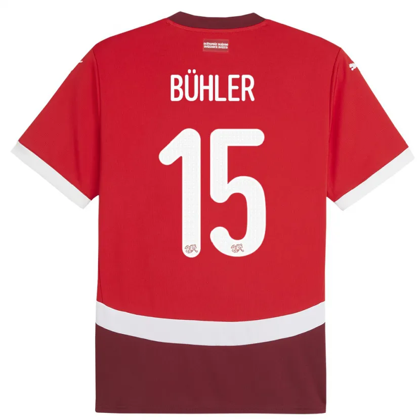Danxen Damen Schweiz Luana Buhler #15 Rot Heimtrikot Trikot 24-26 T-Shirt