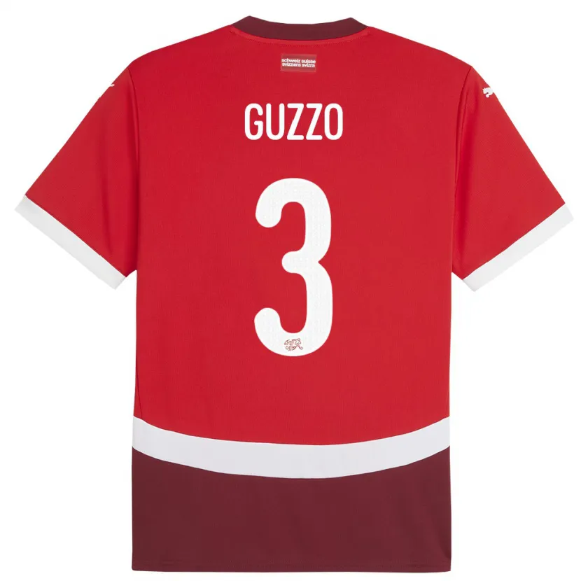 Danxen Damen Schweiz Ramon Guzzo #3 Rot Heimtrikot Trikot 24-26 T-Shirt