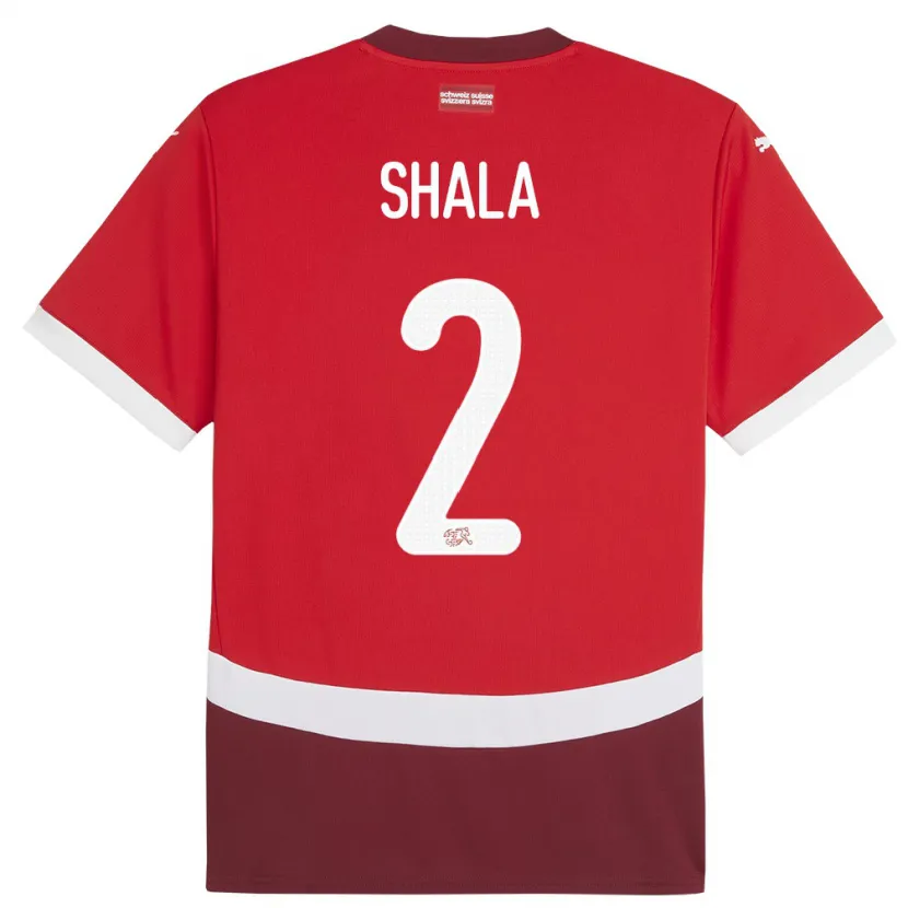 Danxen Damen Schweiz Besnik Shala #2 Rot Heimtrikot Trikot 24-26 T-Shirt