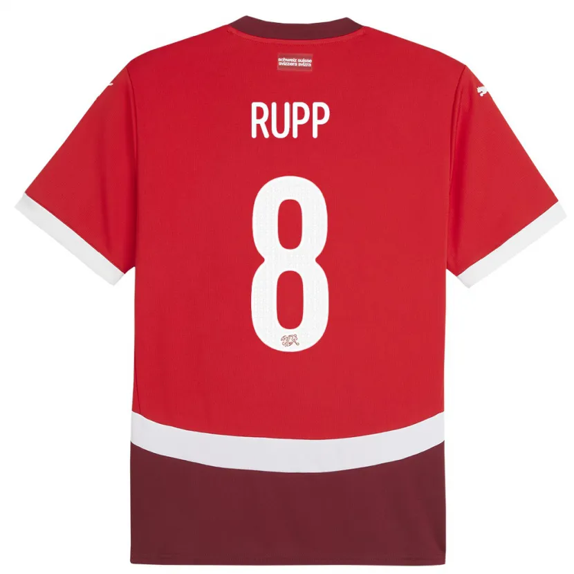 Danxen Damen Schweiz Noah Rupp #8 Rot Heimtrikot Trikot 24-26 T-Shirt