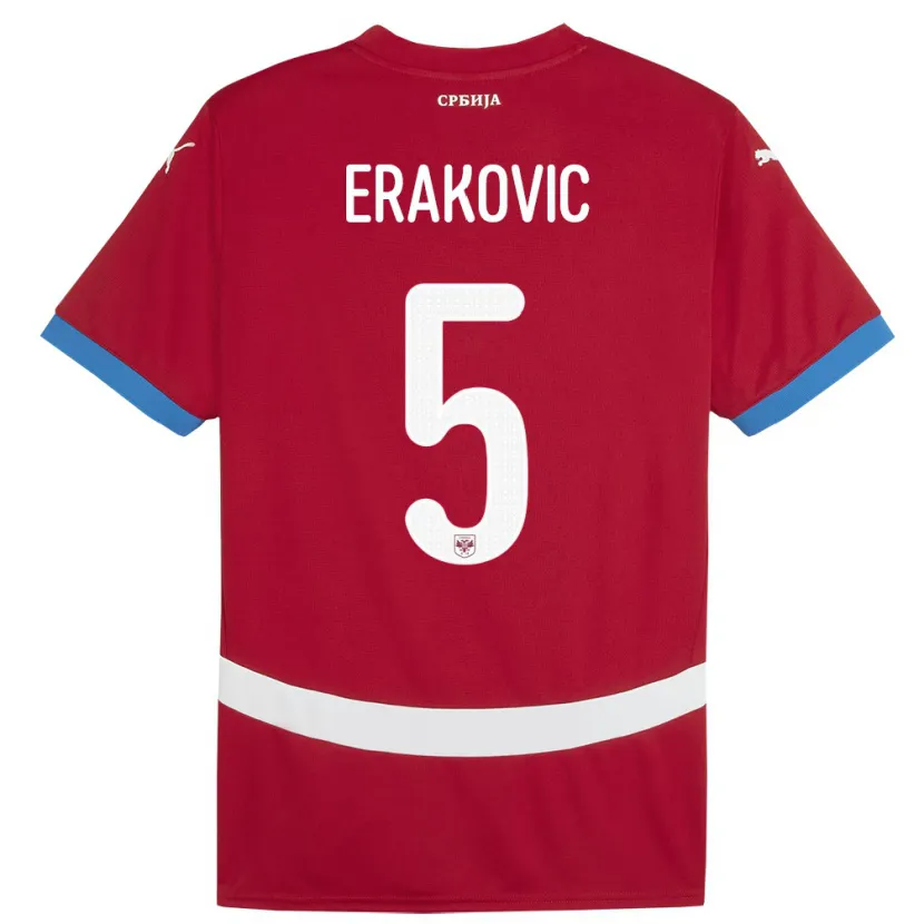 Danxen Damen Serbien Strahinja Erakovic #5 Rot Heimtrikot Trikot 24-26 T-Shirt