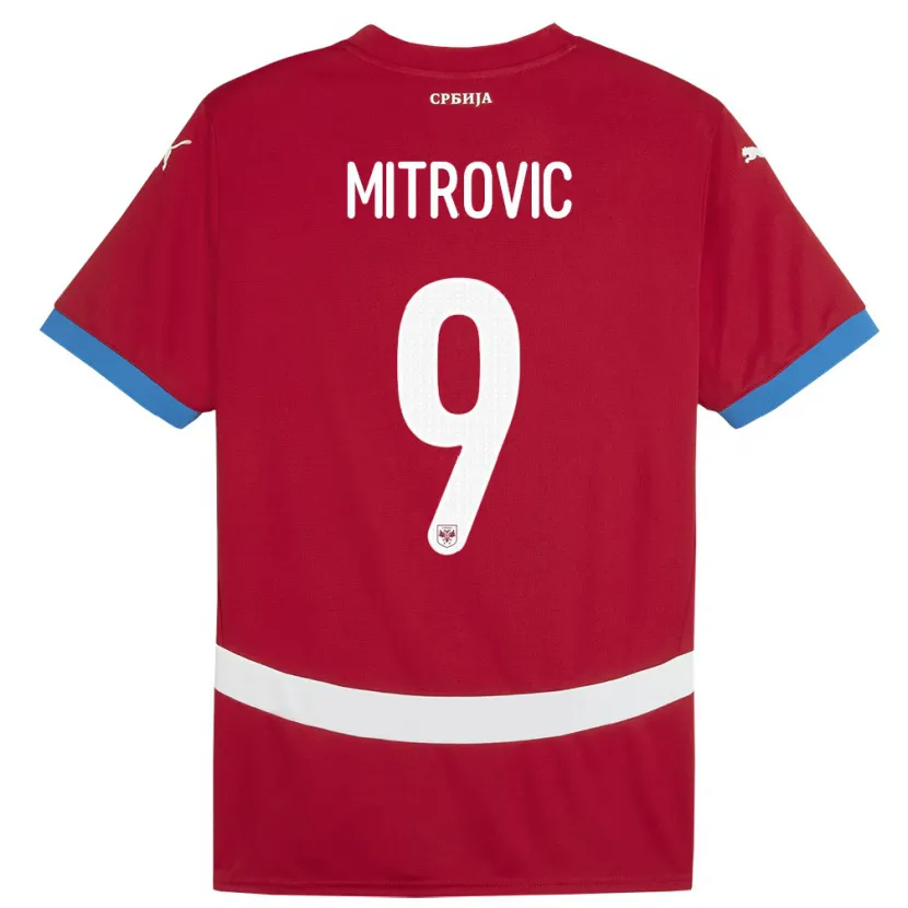 Danxen Damen Serbien Aleksandar Mitrovic #9 Rot Heimtrikot Trikot 24-26 T-Shirt
