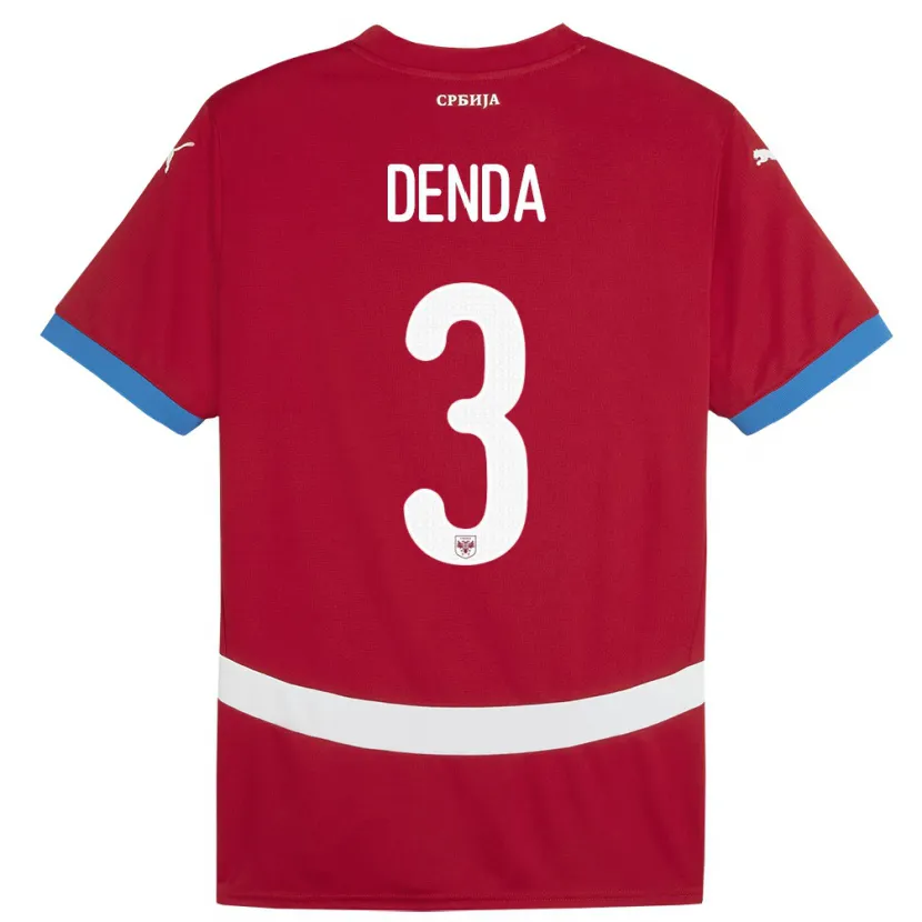 Danxen Damen Serbien Milica Denda #3 Rot Heimtrikot Trikot 24-26 T-Shirt