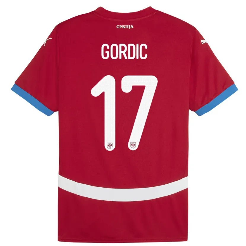 Danxen Damen Serbien Djordje Gordic #17 Rot Heimtrikot Trikot 24-26 T-Shirt