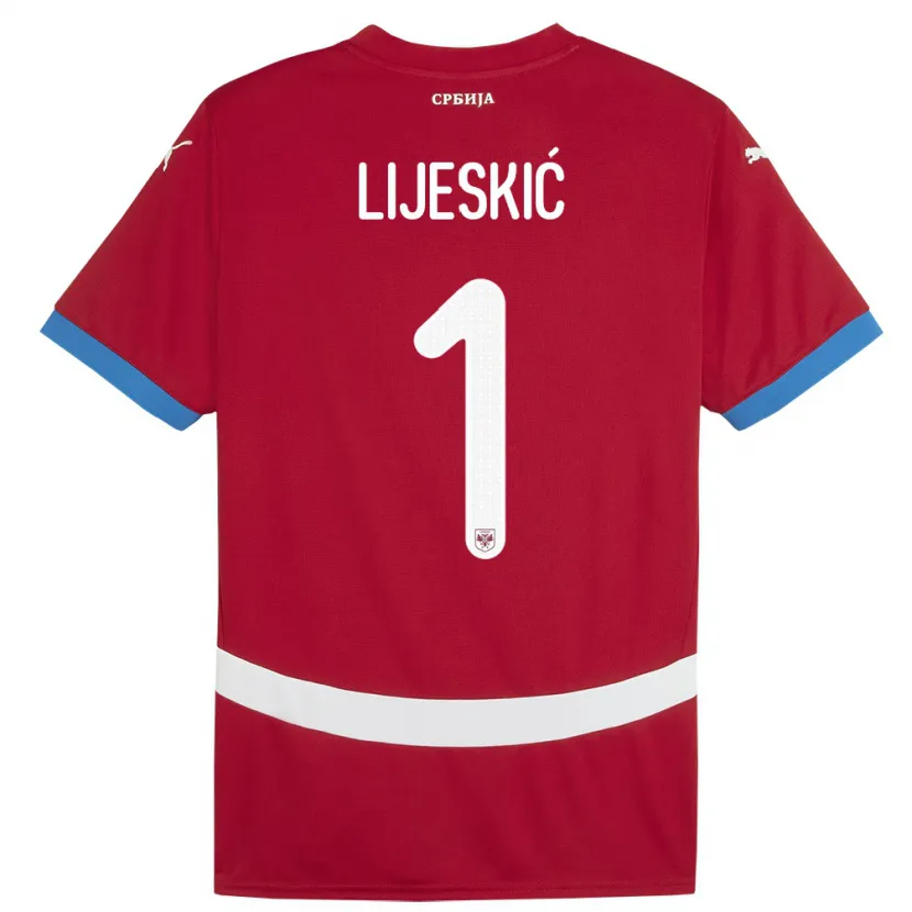Danxen Damen Serbien Luka Lijeskic #1 Rot Heimtrikot Trikot 24-26 T-Shirt