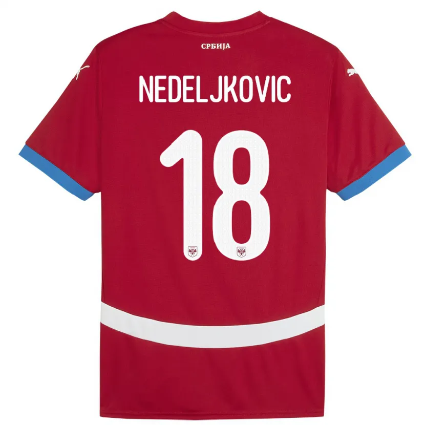 Danxen Damen Serbien Kosta Nedeljkovic #18 Rot Heimtrikot Trikot 24-26 T-Shirt
