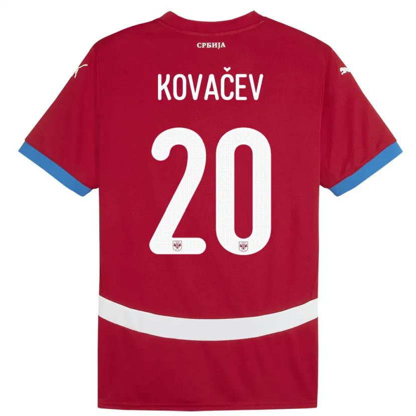 Danxen Damen Serbien Milan Kovacev #20 Rot Heimtrikot Trikot 24-26 T-Shirt