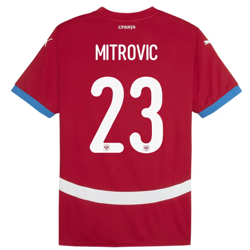 Danxen Damen Serbien Vuk Mitrovic #23 Rot Heimtrikot Trikot 24-26 T-Shirt