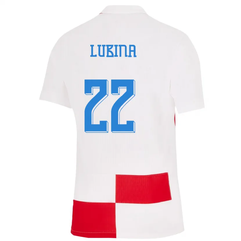 Danxen Damen Kroatien Anela Lubina #22 Weiß Rot Heimtrikot Trikot 24-26 T-Shirt