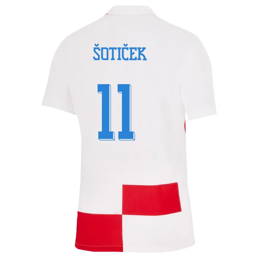 Danxen Damen Kroatien Marin Soticek #11 Weiß Rot Heimtrikot Trikot 24-26 T-Shirt