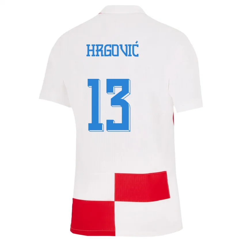 Danxen Damen Kroatien Simun Hrgovic #13 Weiß Rot Heimtrikot Trikot 24-26 T-Shirt