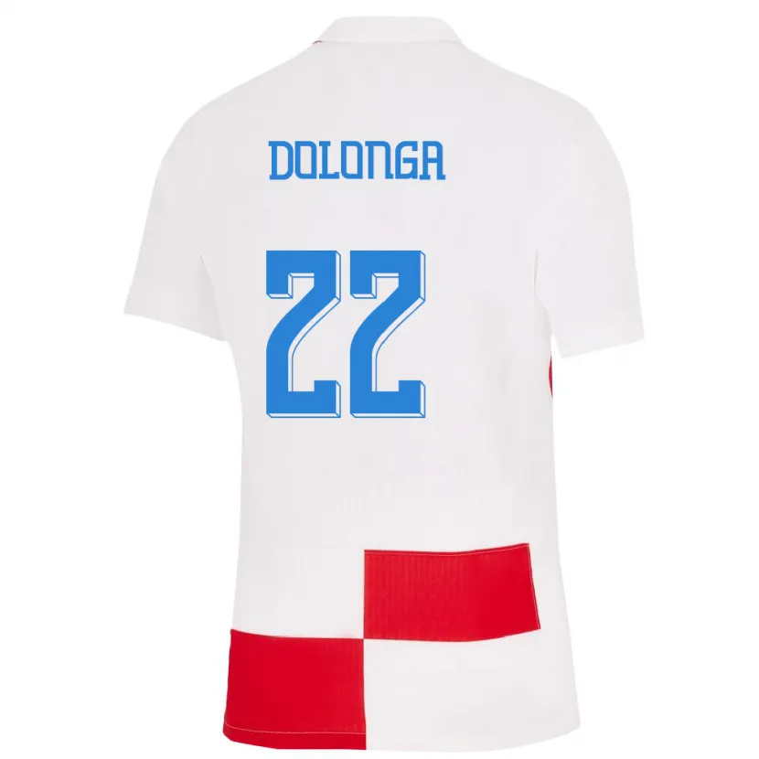 Danxen Damen Kroatien Niko Dolonga #22 Weiß Rot Heimtrikot Trikot 24-26 T-Shirt