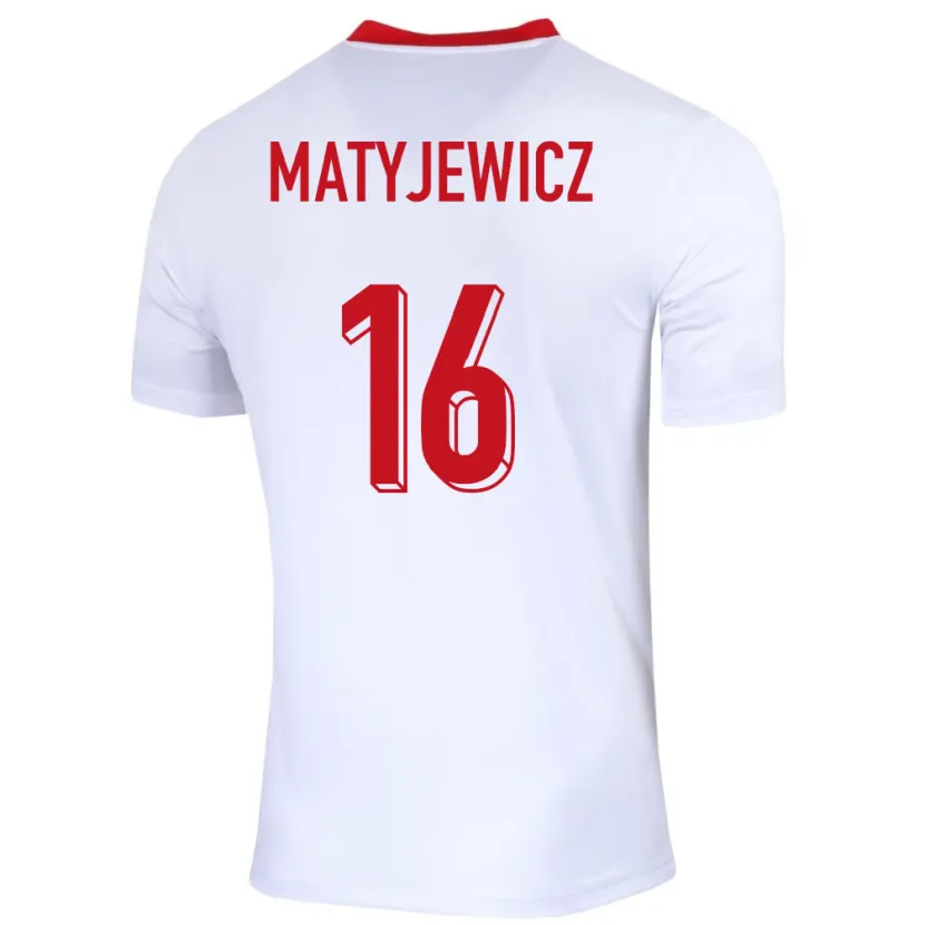 Danxen Damen Polen Wiktor Matyjewicz #16 Weiß Heimtrikot Trikot 24-26 T-Shirt