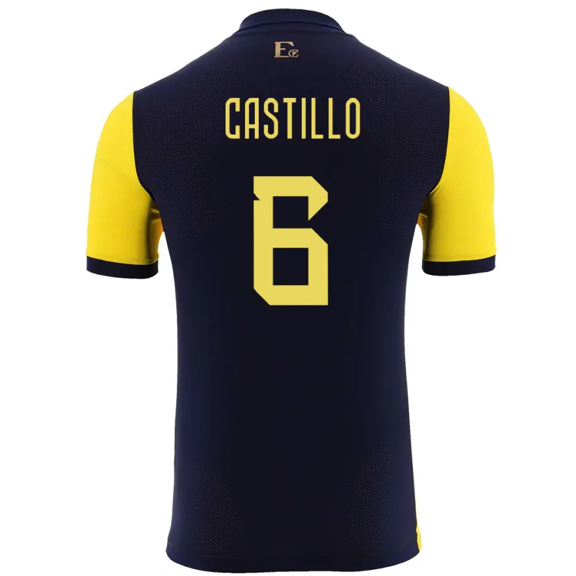 Danxen Damen Ecuador Byron Castillo #6 Gelb Heimtrikot Trikot 24-26 T-Shirt