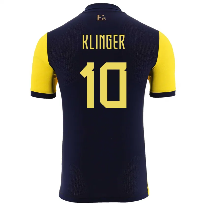 Danxen Damen Ecuador Jose Klinger #10 Gelb Heimtrikot Trikot 24-26 T-Shirt