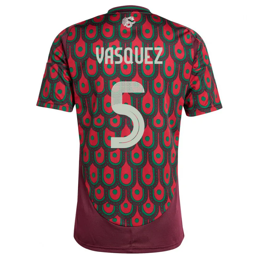 Danxen Damen Mexiko Johan Vasquez #5 Kastanienbraun Heimtrikot Trikot 24-26 T-Shirt