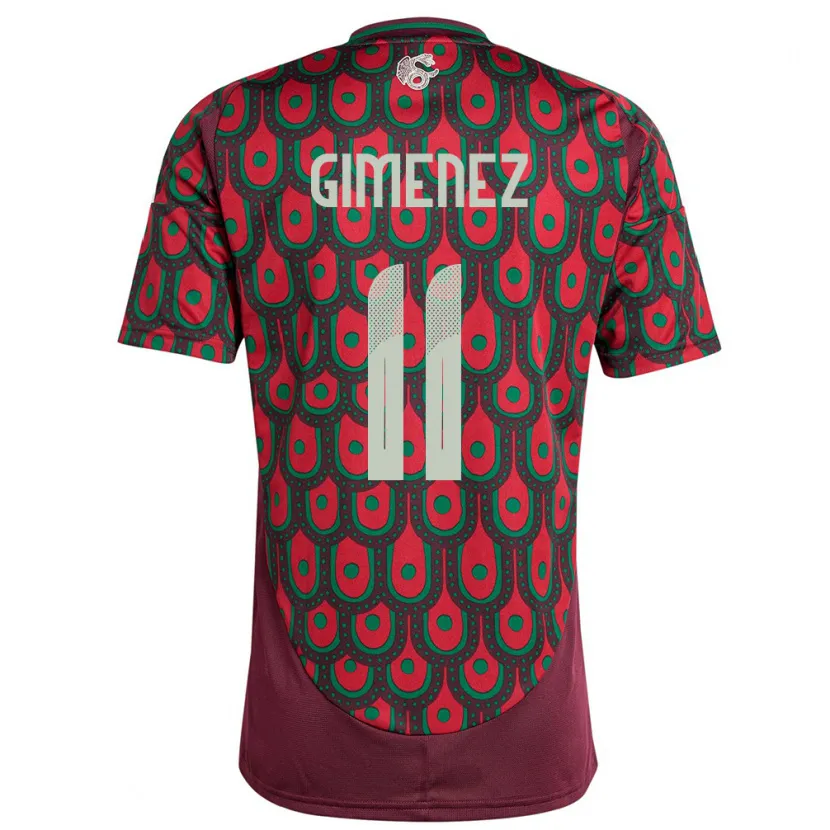 Danxen Damen Mexiko Santiago Gimenez #11 Kastanienbraun Heimtrikot Trikot 24-26 T-Shirt