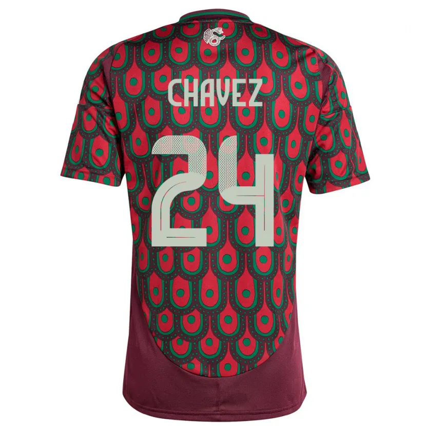 Danxen Damen Mexiko Luis Chavez #24 Kastanienbraun Heimtrikot Trikot 24-26 T-Shirt