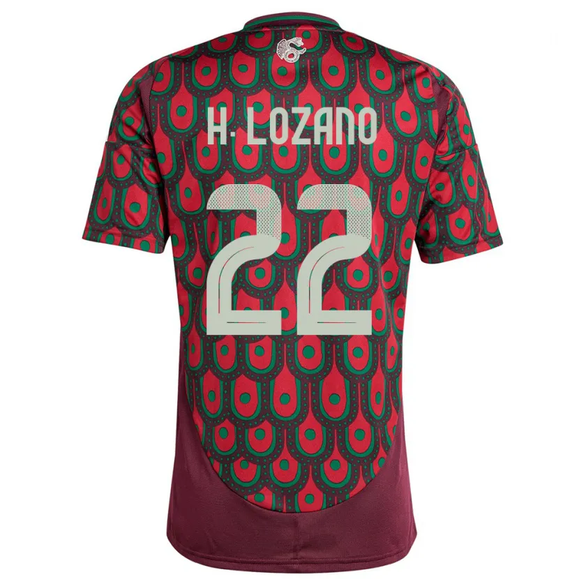 Danxen Damen Mexiko Hirving Lozano #22 Kastanienbraun Heimtrikot Trikot 24-26 T-Shirt
