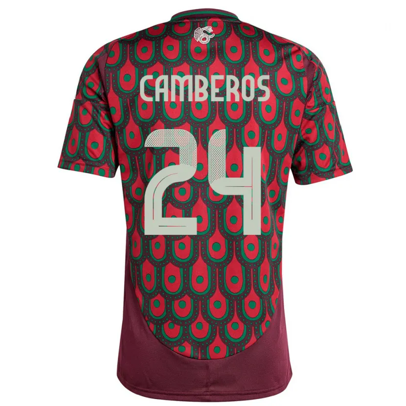 Danxen Damen Mexiko Scarlett Camberos #24 Kastanienbraun Heimtrikot Trikot 24-26 T-Shirt