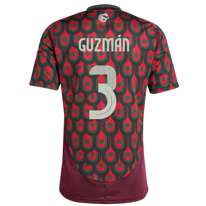 Danxen Damen Mexiko Victor Guzman #3 Kastanienbraun Heimtrikot Trikot 24-26 T-Shirt