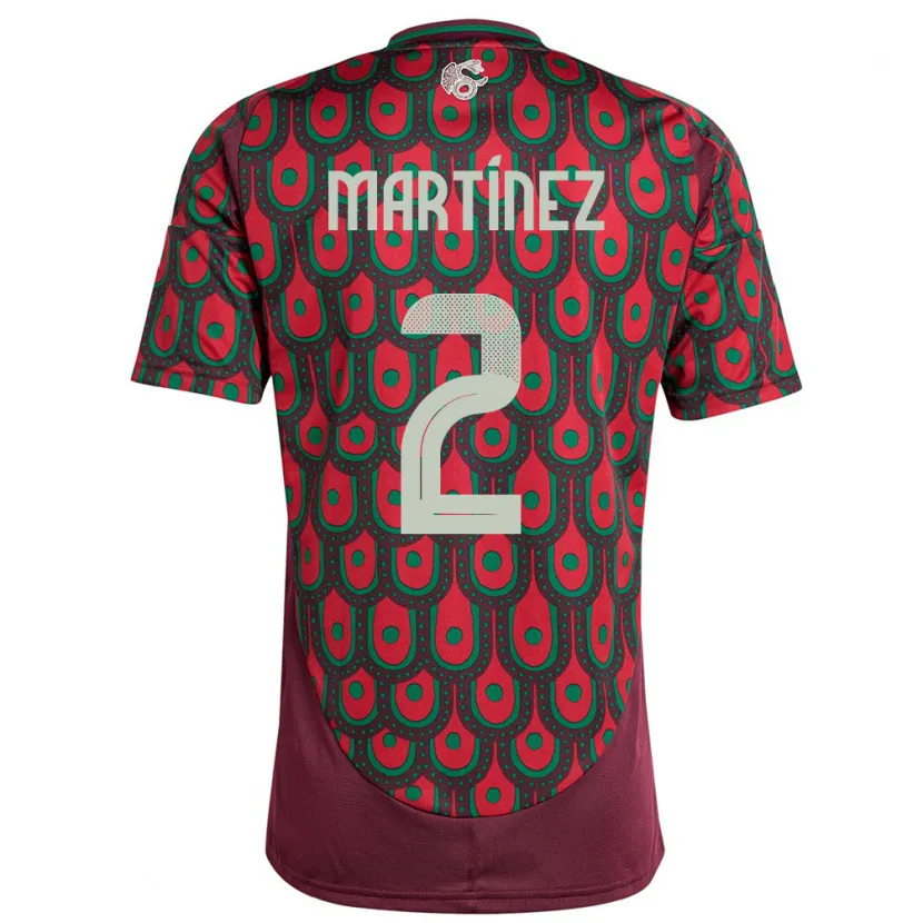 Danxen Damen Mexiko Emilio Martinez #2 Kastanienbraun Heimtrikot Trikot 24-26 T-Shirt