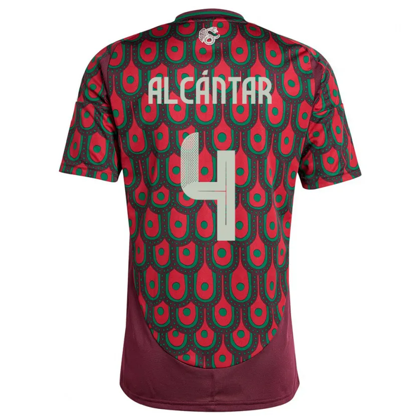 Danxen Damen Mexiko Jesus Alcantar #4 Kastanienbraun Heimtrikot Trikot 24-26 T-Shirt