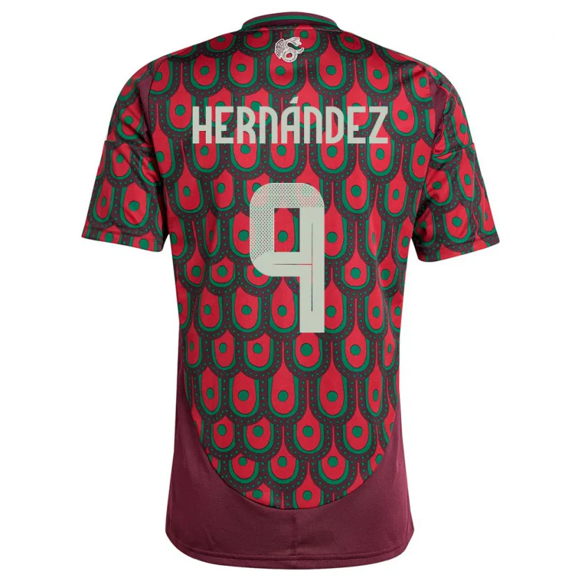 Danxen Damen Mexiko Jesus Hernandez #9 Kastanienbraun Heimtrikot Trikot 24-26 T-Shirt