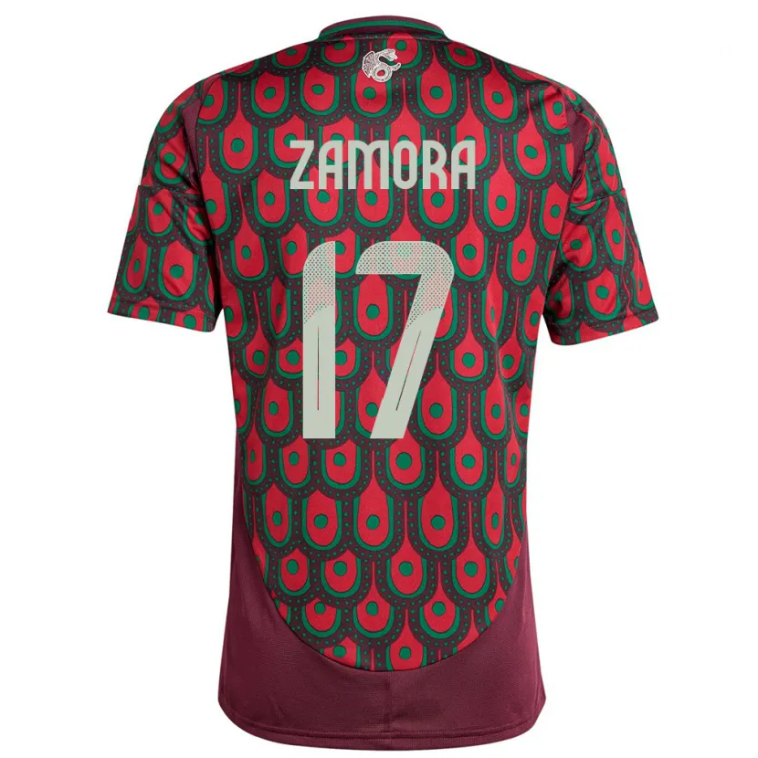 Danxen Damen Mexiko Saul Zamora #17 Kastanienbraun Heimtrikot Trikot 24-26 T-Shirt