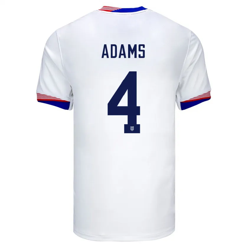 Danxen Damen Vereinigte Staaten Tyler Adams #4 Weiß Heimtrikot Trikot 24-26 T-Shirt