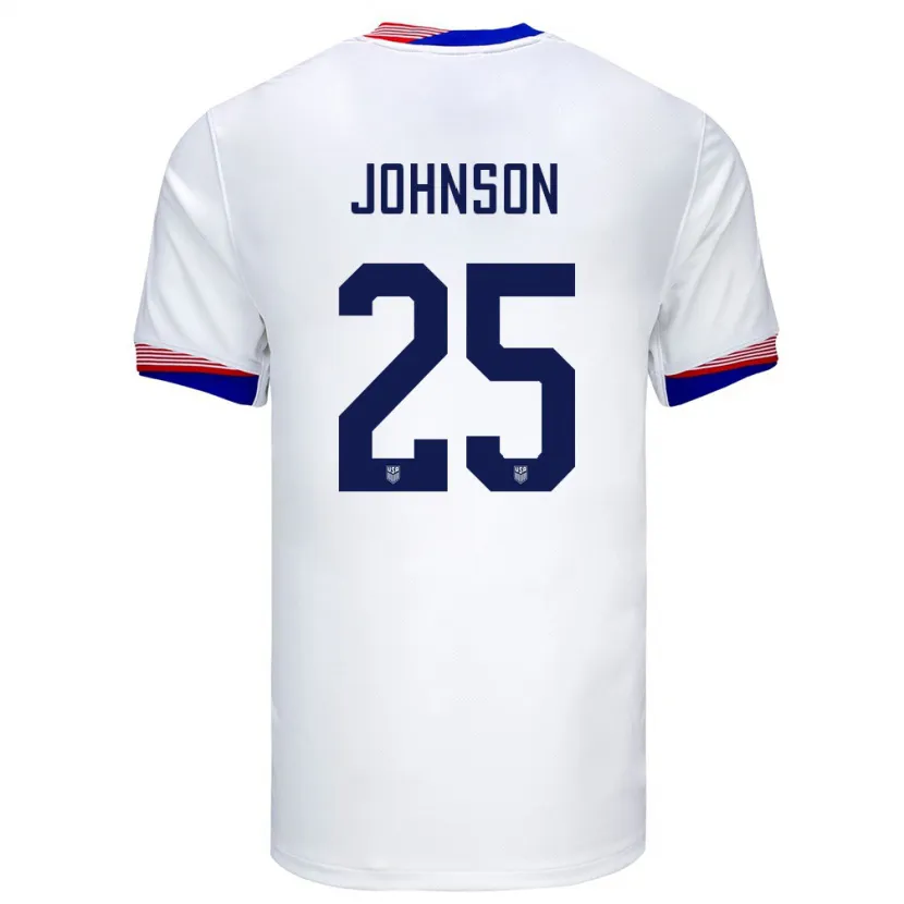 Danxen Damen Vereinigte Staaten Sean Johnson #25 Weiß Heimtrikot Trikot 24-26 T-Shirt