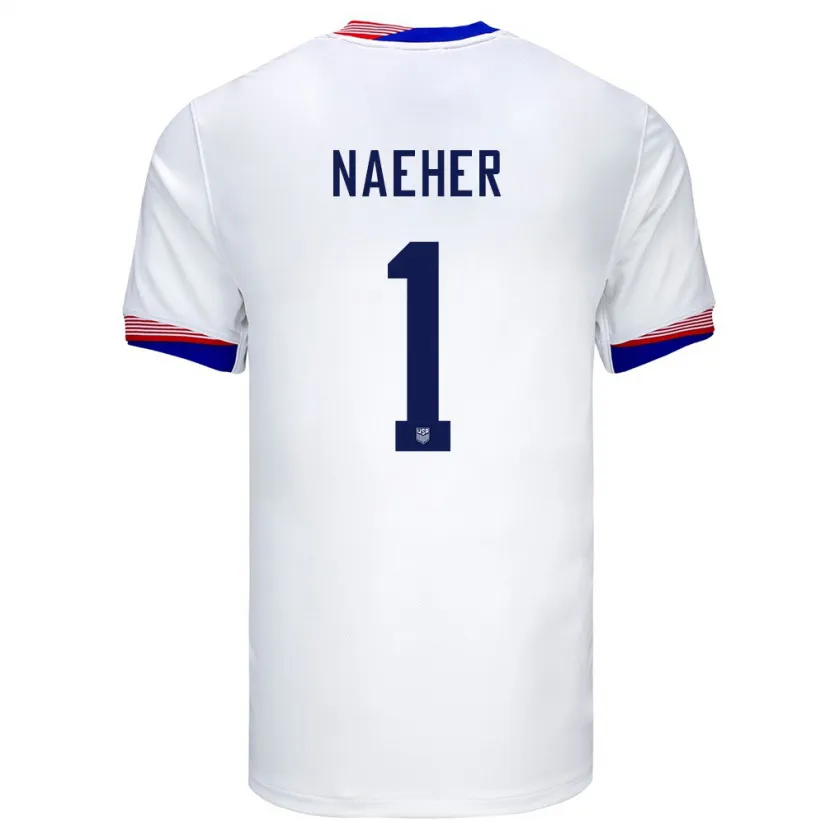 Danxen Damen Vereinigte Staaten Alyssa Naeher #1 Weiß Heimtrikot Trikot 24-26 T-Shirt