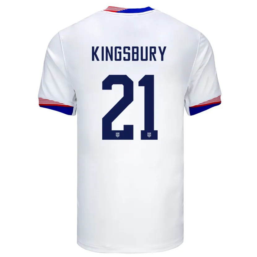 Danxen Damen Vereinigte Staaten Aubrey Kingsbury #21 Weiß Heimtrikot Trikot 24-26 T-Shirt