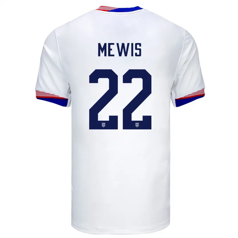 Danxen Damen Vereinigte Staaten Kristie Mewis #22 Weiß Heimtrikot Trikot 24-26 T-Shirt