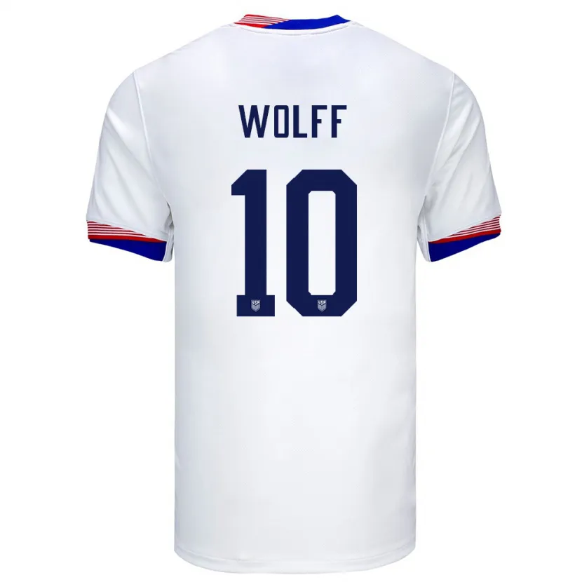 Danxen Damen Vereinigte Staaten Owen Wolff #10 Weiß Heimtrikot Trikot 24-26 T-Shirt