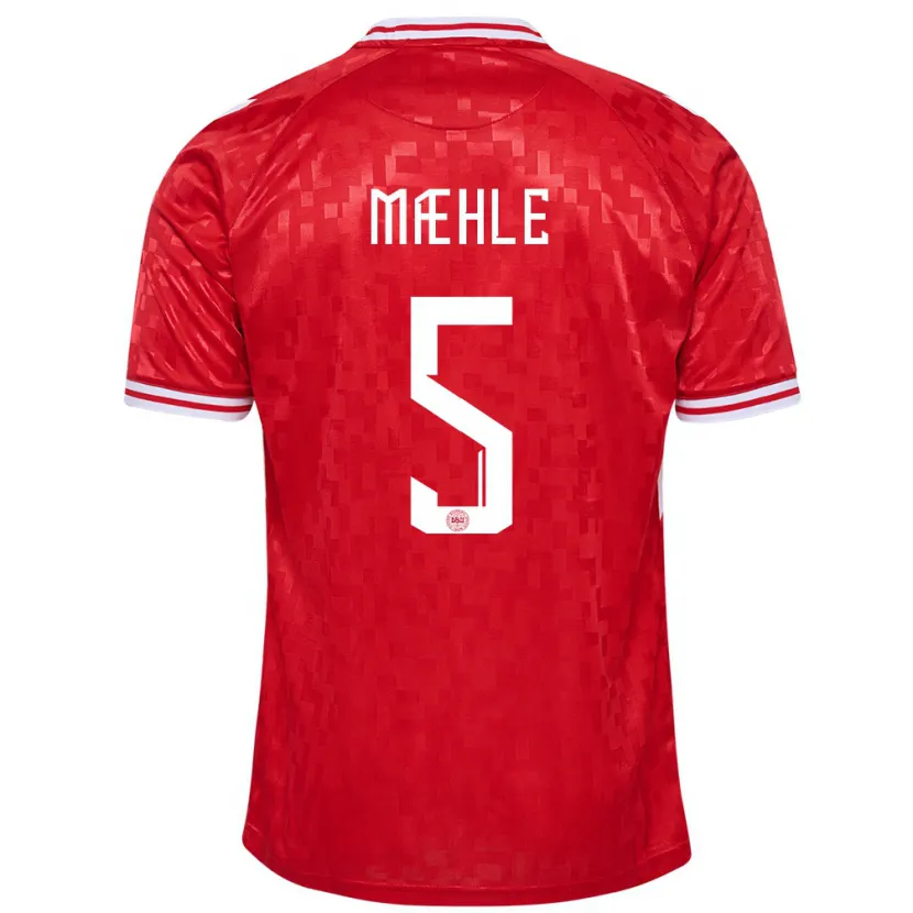 Danxen Damen Dänemark Joakim Maehle #5 Rot Heimtrikot Trikot 24-26 T-Shirt