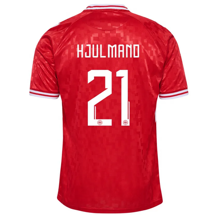 Danxen Damen Dänemark Morten Hjulmand #21 Rot Heimtrikot Trikot 24-26 T-Shirt