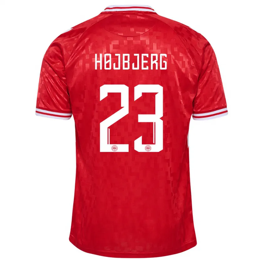 Danxen Damen Dänemark Pierre-Emile Højbjerg #23 Rot Heimtrikot Trikot 24-26 T-Shirt