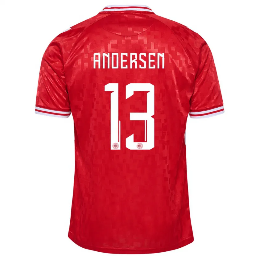 Danxen Damen Dänemark Frej Andersen #13 Rot Heimtrikot Trikot 24-26 T-Shirt