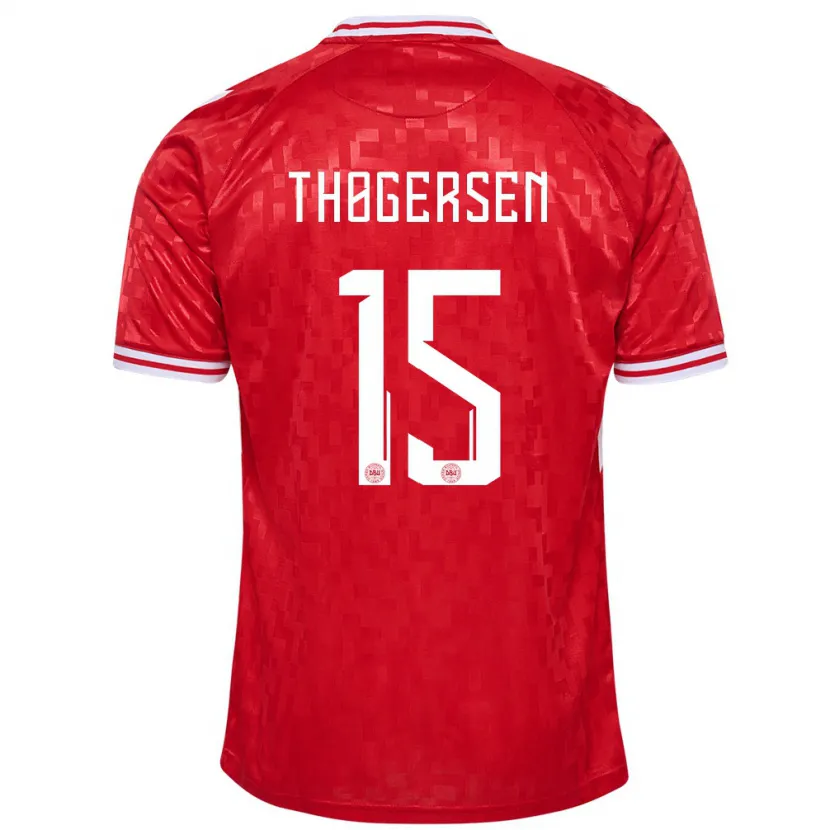 Danxen Damen Dänemark Frederikke Thøgersen #15 Rot Heimtrikot Trikot 24-26 T-Shirt