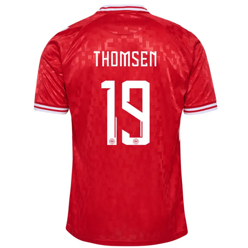 Danxen Damen Dänemark Janni Thomsen #19 Rot Heimtrikot Trikot 24-26 T-Shirt