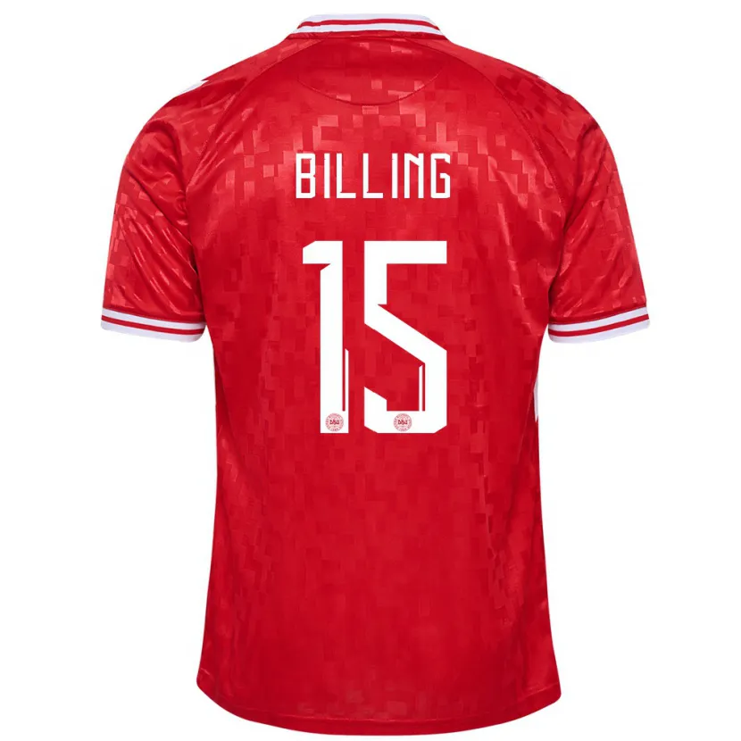 Danxen Damen Dänemark Philip Billing #15 Rot Heimtrikot Trikot 24-26 T-Shirt