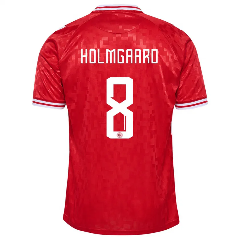 Danxen Damen Dänemark Sara Holmgaard #8 Rot Heimtrikot Trikot 24-26 T-Shirt