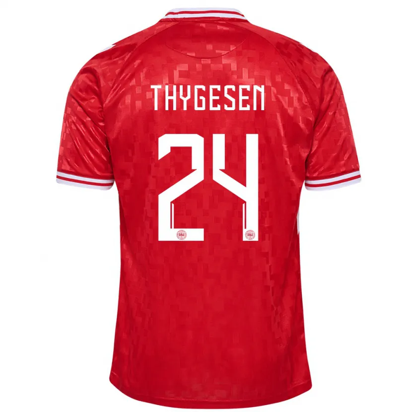 Danxen Damen Dänemark Sarah Thygesen #24 Rot Heimtrikot Trikot 24-26 T-Shirt