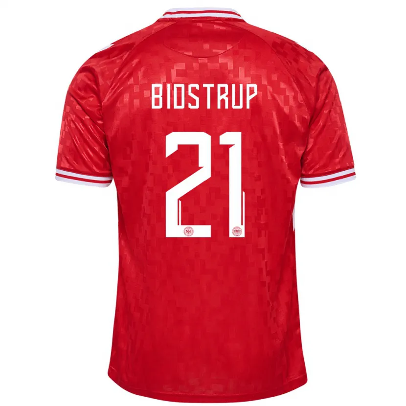 Danxen Damen Dänemark Mads Bidstrup #21 Rot Heimtrikot Trikot 24-26 T-Shirt