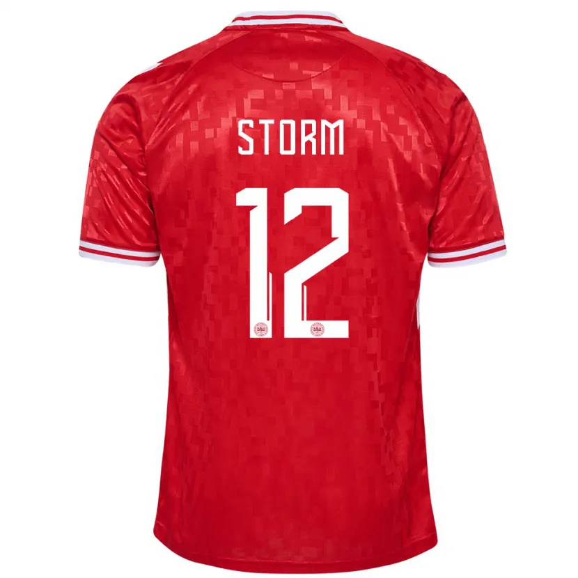 Danxen Damen Dänemark Tobias Storm #12 Rot Heimtrikot Trikot 24-26 T-Shirt