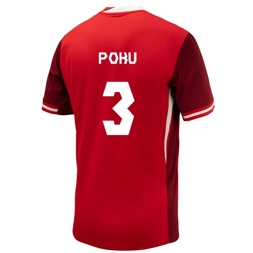 Danxen Damen Kanada Kwasi Poku #3 Rot Heimtrikot Trikot 24-26 T-Shirt