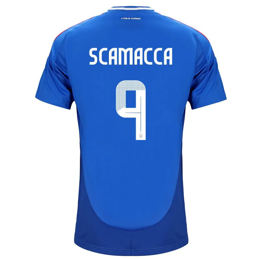 Danxen Damen Italien Gianluca Scamacca #9 Blau Heimtrikot Trikot 24-26 T-Shirt