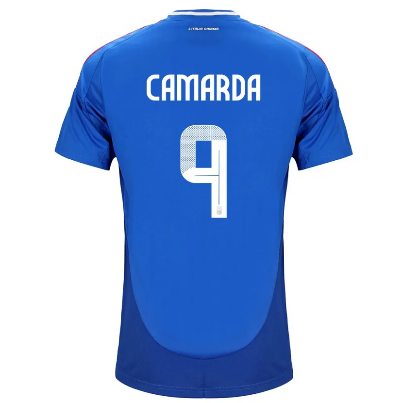 Danxen Damen Italien Francesco Camarda #9 Blau Heimtrikot Trikot 24-26 T-Shirt